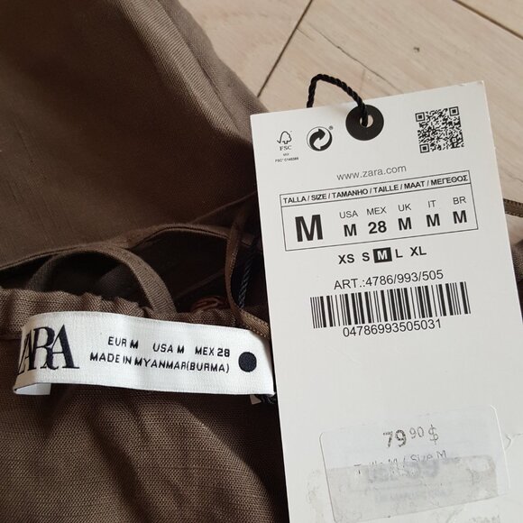 ZARA ! Linen blend halter neck midi dress  ( M) - Picture 6 of 9